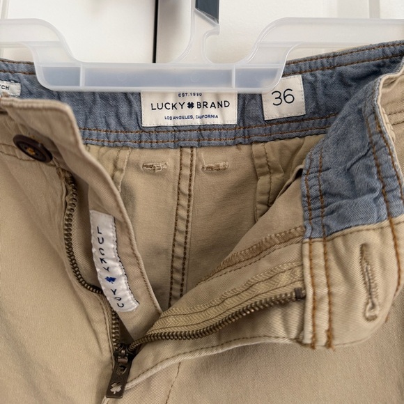 Lucky Brand Men’s Saturday Stretch Shorts Beige Size 36 Casual Chino - Picture 3 of 7